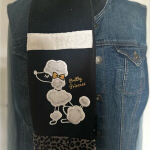 White Poodle theme flannel scarf